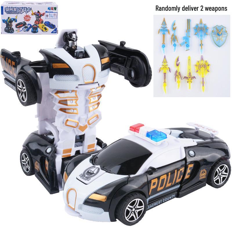 Детская деформирующаяся игрушечная машинка - Инерционная ударопрочная машина-пазл с одной кнопкой