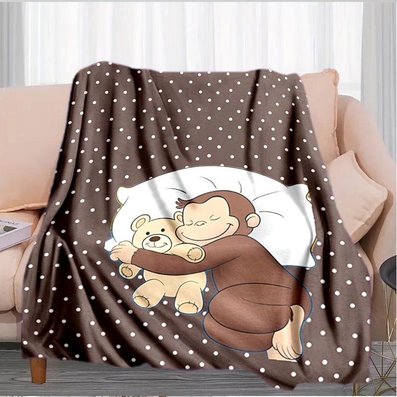 Curious George Flying Kite Blanket Suitable for Sofas, Beds, Offices, And Camping - Perfect Gift for Halloween Christmas