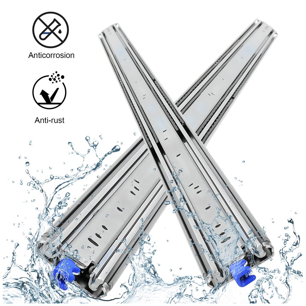1 Pair Full Extension Ball Bearing Cabinet Rails 500 lbs Load Capacity Heavy Duty Side Mount for Furniture Hardware 72/80Inch