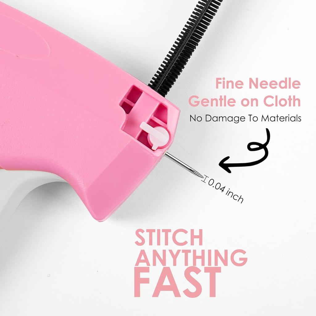Stitchy Gun for Clothes, Mini Quick Clothing Fixer for Sewing, Quilting, Hemming,Tagging Gun with 6 Needle,1000 Black Fasteners & 1000 White Fasteners