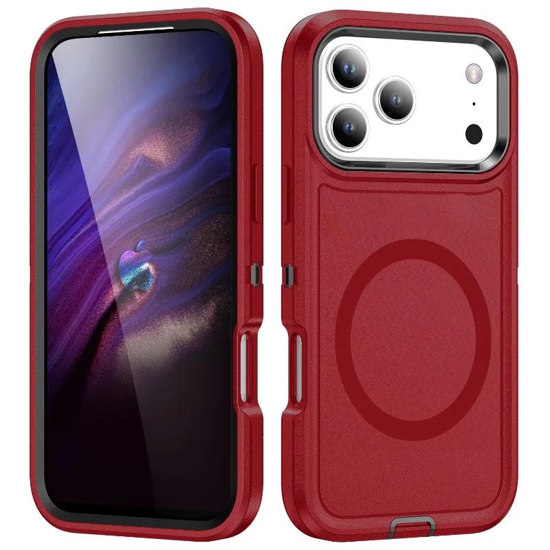 Прочный защитный бронированный чехол-бампер с магнитом для iPhone Air 17 Pro Max 16 15 14 Plus 13, поддержка беспроводной зарядки, Ott Armor Box, защитная крышка