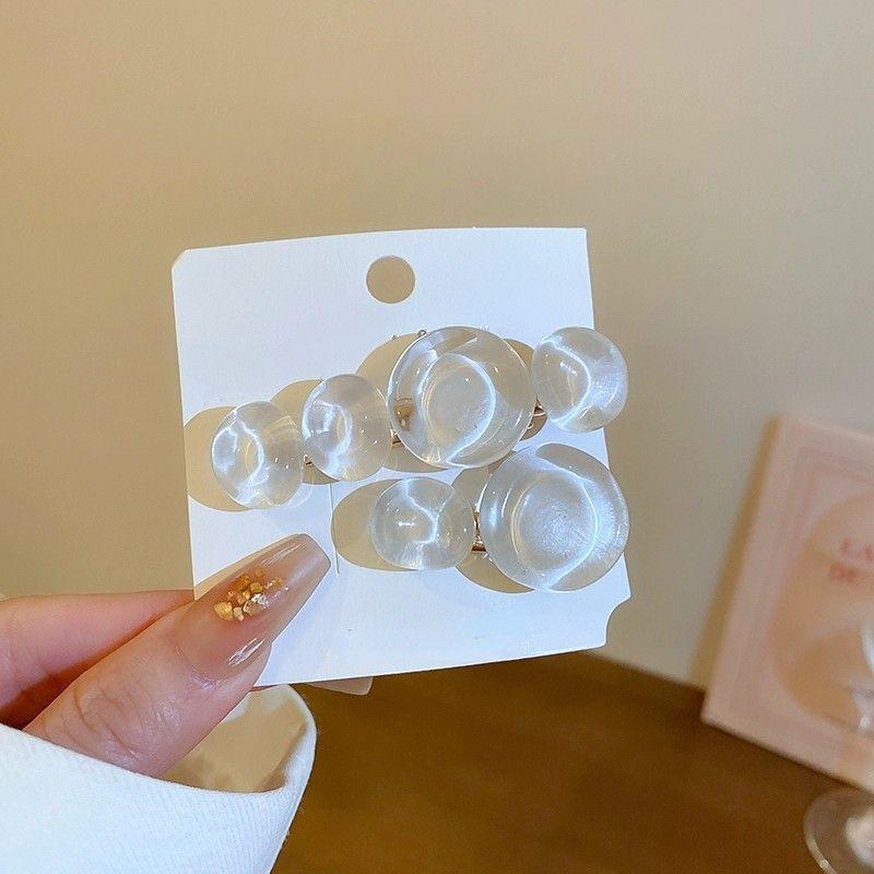 2 шт./лот, прозрачные заколки из кожи аллигатора, заколки для волос с пузырьками, красивые головные уборы, корейские аксессуары для волос для мамы и дочки, белые