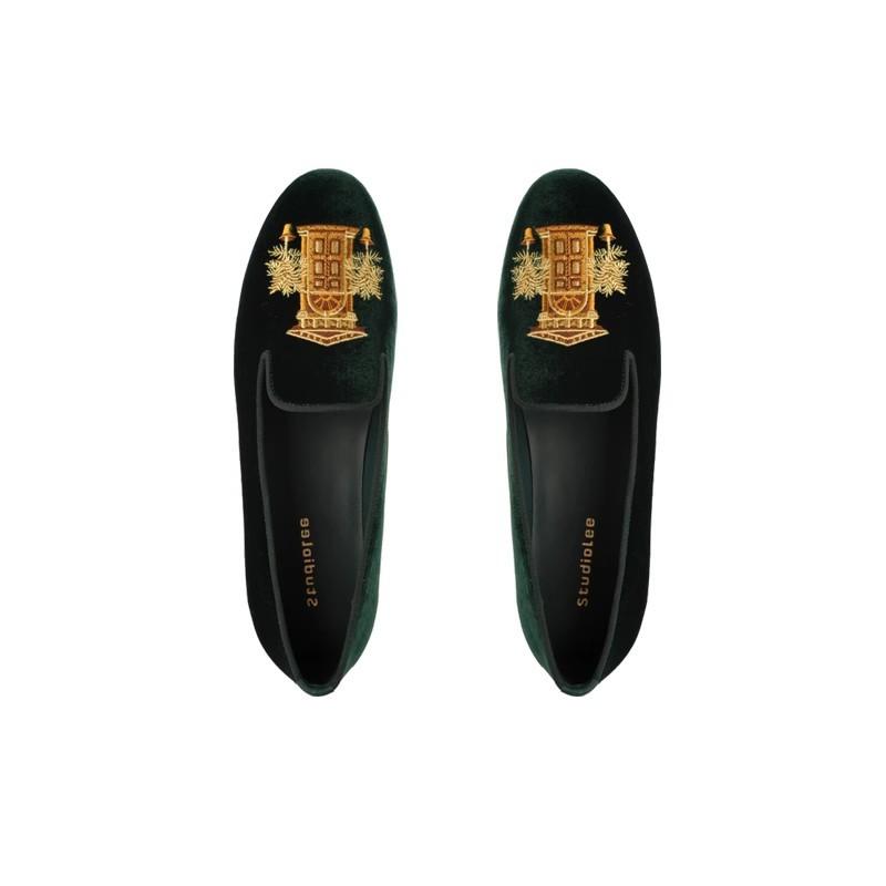 Версия Grape Mother из овчины, та же французская изысканная вышивка, однопедальные бархатные мокасины, женские ленивые кожаные туфли на плоской подошве