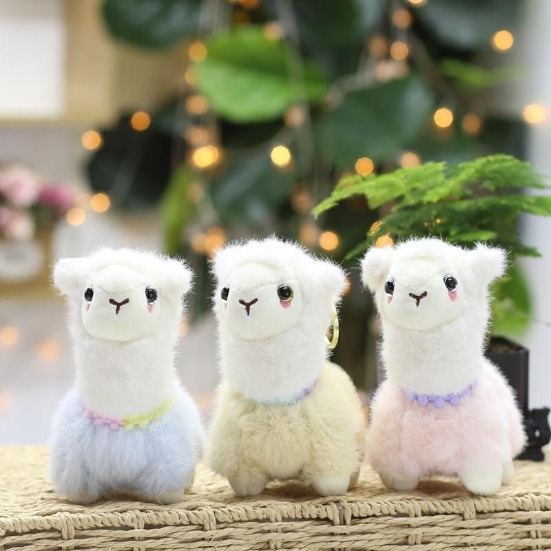 European Mink Alpaca Bow Tie Alpaca Rainbow Alpaca Plush Toy Bag Keychain Pendant