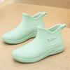 Women's Rain Shoes Short Tube New Fashion Outer Wear Student Water Shoes Warm Kitchen Work Non-slip Rain Boots Fashion Rubber Shoes Men