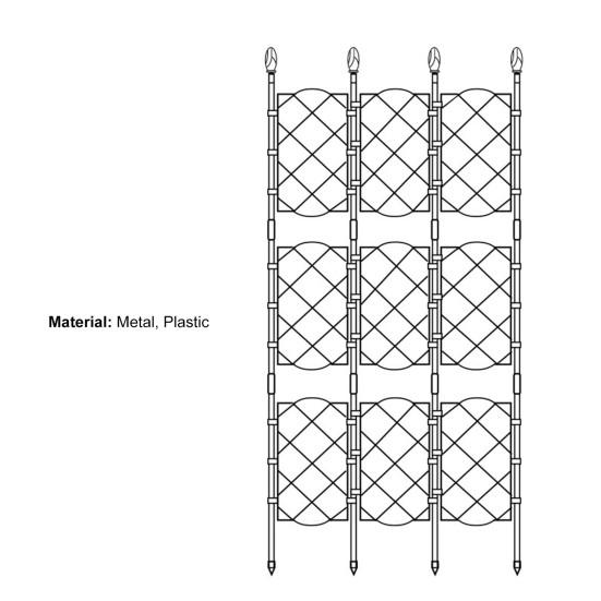 1 комплект практичной антикоррозийной стойки для восхождения на растения, стабильной регулируемой металлической стойки для экрана для растений для сада