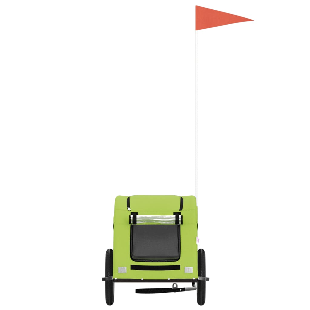 Bicycle Trailer for Dogs Green Oxford Fabric and Iron
