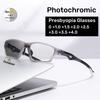 Fashionable Far And Near Dual-Use Photochromic Presbyopia Glasses For Sports Outdoor Sports Cycling Anti Slip Diopter To +4.0