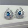 Женские серьги SACEGEMS, стерлинговое серебро 925 пробы, 5*7 мм, серьги-гвоздики с натуральным лондонским синим топазом, ювелирные изделия для свадебной вечеринки