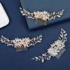 Flower Pearl Hair Combs Jewelry Toothed Insert Comb Creative Rhinestone Hairpin  Party