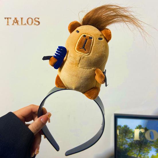 Capybara Decor Headband Funny Animal Decor Elastic Hair Hoop Parties Cosplay Headwear Hair Accessories