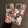Мягкий чехол для телефона с узором из цветов лилии и зеркалом для iPhone 11 12 13 14 15 16 Pro Max XS X XR 7 8 Plus, зеркало для макияжа, противоударная крышка