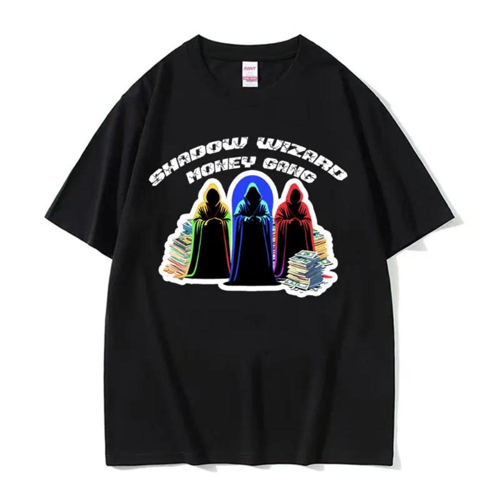 Смешная футболка Shadow Wizard, мем про перекрут яичка, графическая футболка, мужская, женская, ретро, готическая, оверсайз, футболка с коротким рукавом, топы