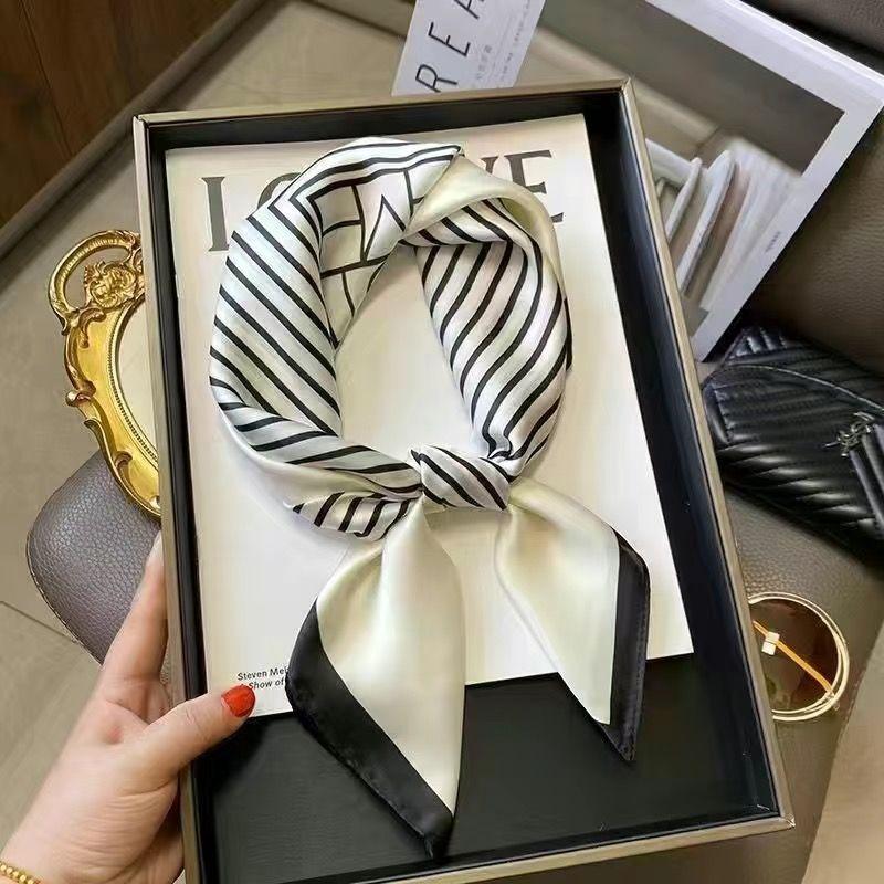 Women's Premium Square Sheer Scarf | Thin Elegant Casual Printed Neck Scarf for Neck Protection & Decoration Versatile Neck Wrap