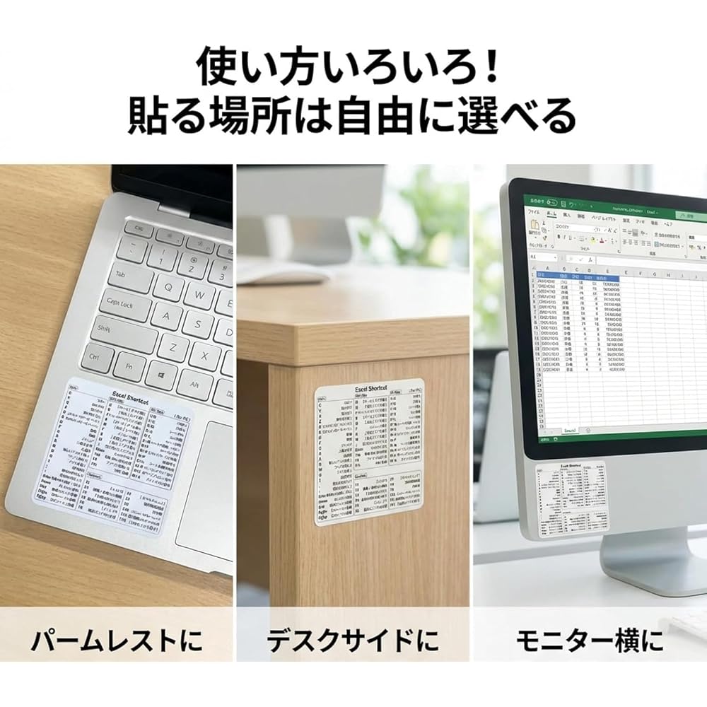 Excel Shortcut Key Stickers, Set of 10, for Workplace Training/Distribution, Excel Shortcut Quick