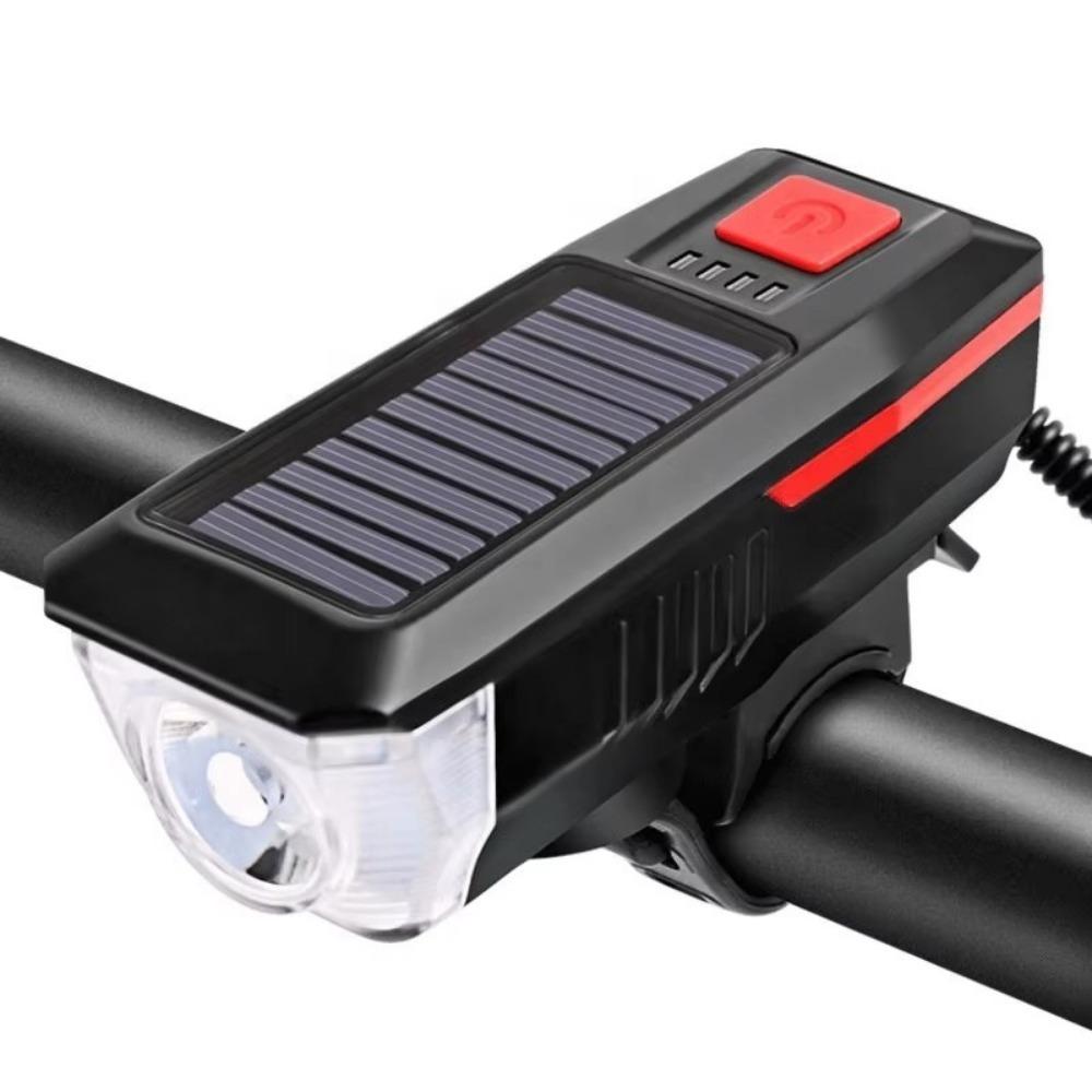 Power Display Bike Headlight 3 Modes Bike Front Lamp Portable Solar Bicycle Light Road Cycling