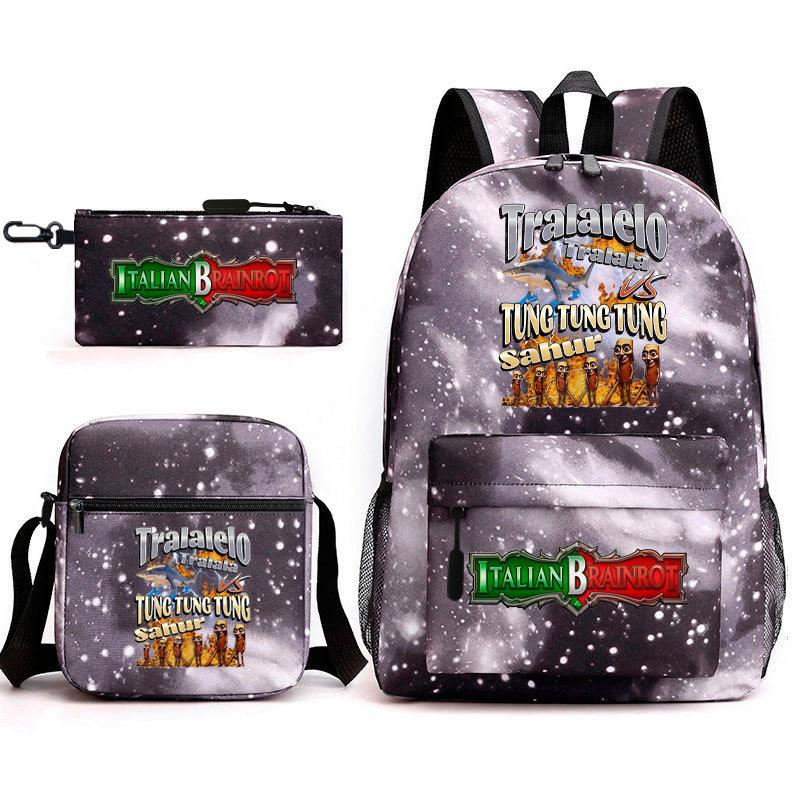 Shanhaijing Backpack, Student Schoolbag, Shoulder Bag, Pencil Bag, Three-Piece Set