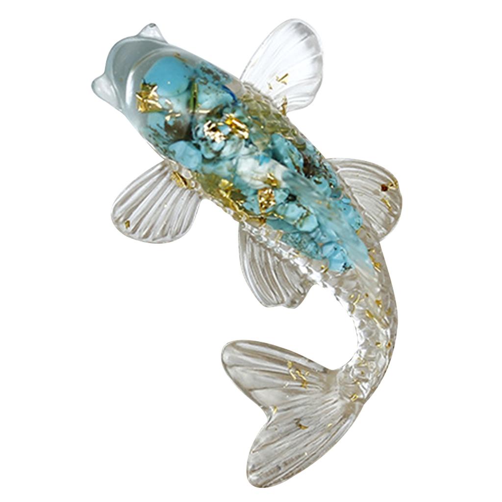 Natural Crystal Gravel Fish Shape Ornaments Decorative Animal Mini Figurines Desktop Statue for Home Office Decorations
