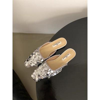 Остроконечные туфли на шпильках с неглубоким носком, женские туфли на высоком каблуке, туфли для вечеринок, полутапочки, модные женские босоножки на каблуке