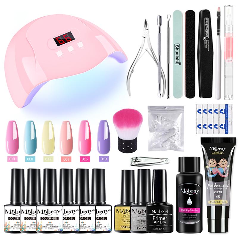 Mobray Manicure Set Professional Full Acrylic Nail Kit Set For Nail Gel Nails Complete Kit Nail Extension Polygels Set