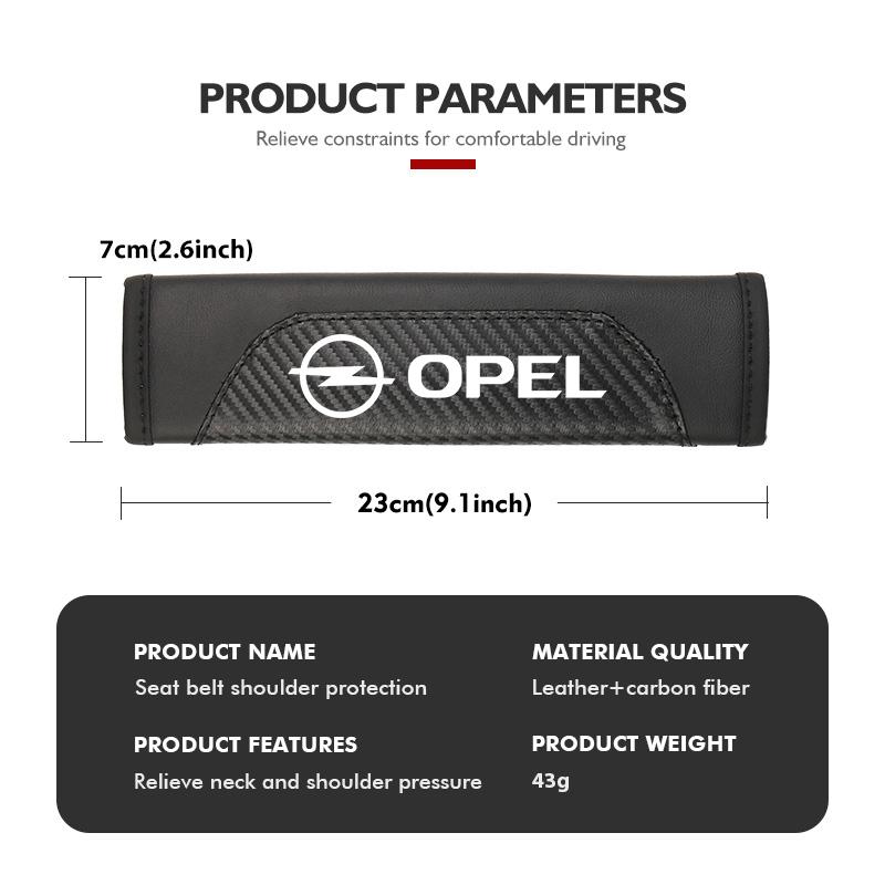 Leather Car Safety Seat Belt Strap Shoulder Pad Accessories For Opel Insignia Astra G J F K Vectra C H Corsa C B D Omega FG8