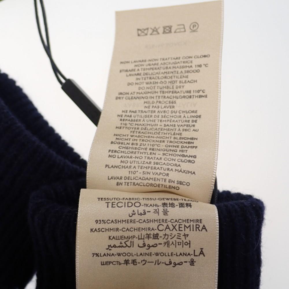 GUCCI  676116_4GACX_4179 S gloves Navy cashmere/wool Women