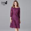 Versatile Plus Size Lace Embroidery Dress for Spring & Autumn