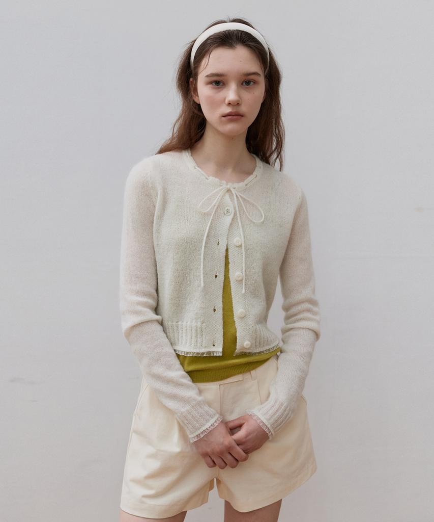 HANE Mohair Perle Knit Cardigan_Ivory