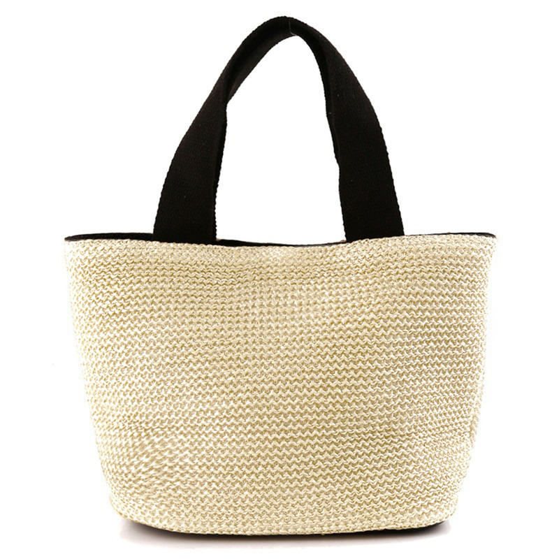 Casual Rattan Women's Handbag Summer Beach Straw Bag Woven Handbag Large Capacity Ladies Travel Bag