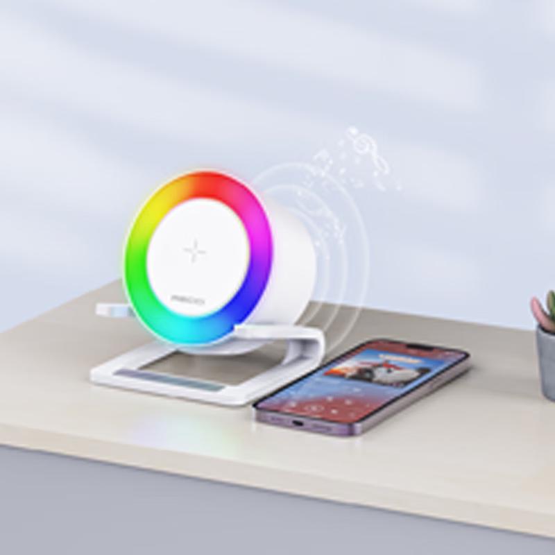Recci RSK-W28 Wireless Charger Bluetooth Speaker with RGB Ambient Light CN plug (adapter included)