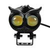Светодиодные противотуманные фары для мотоцикла, белые/желтые, DC12-85V Owl, вспомогательные фары для автомобилей, квадроциклов, автомобилей