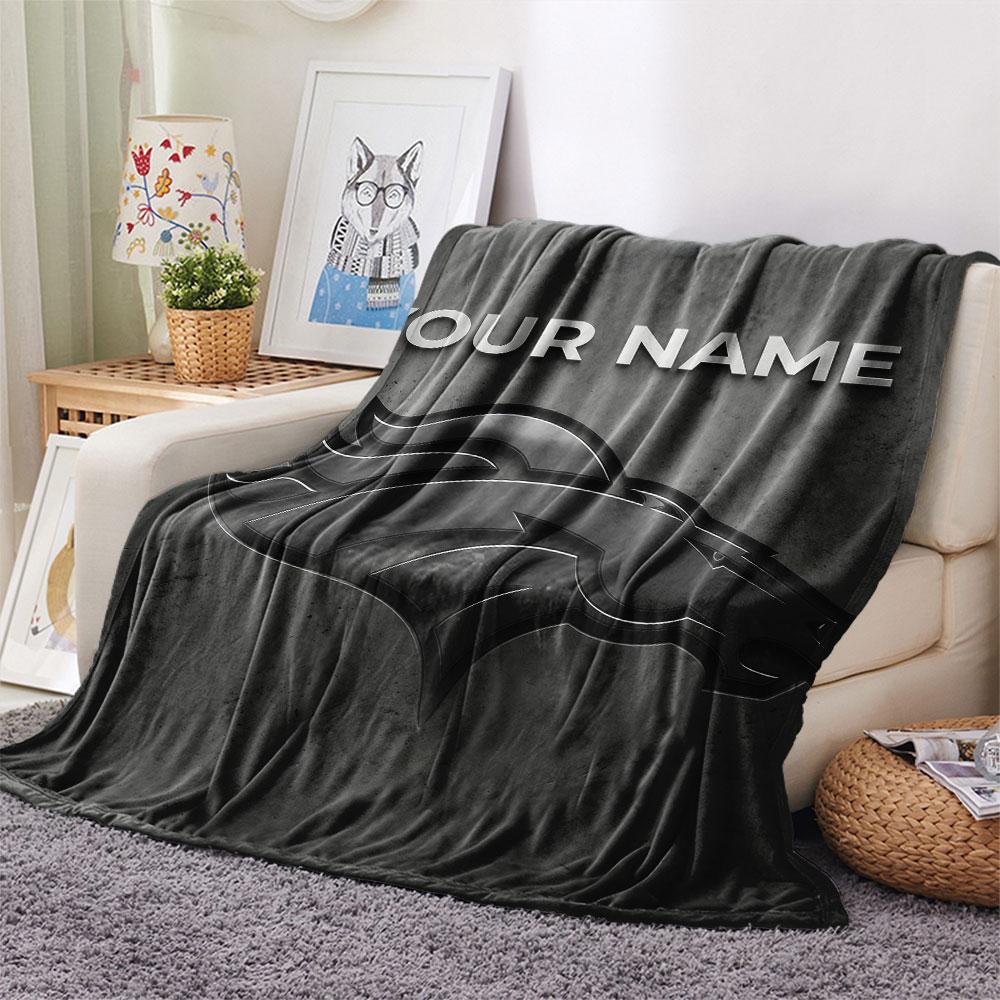 Custom Name,Denver Broncos, Printed Flannel Blanket, soft throw for bedroom sofa, washable, Christmas present, great gift.