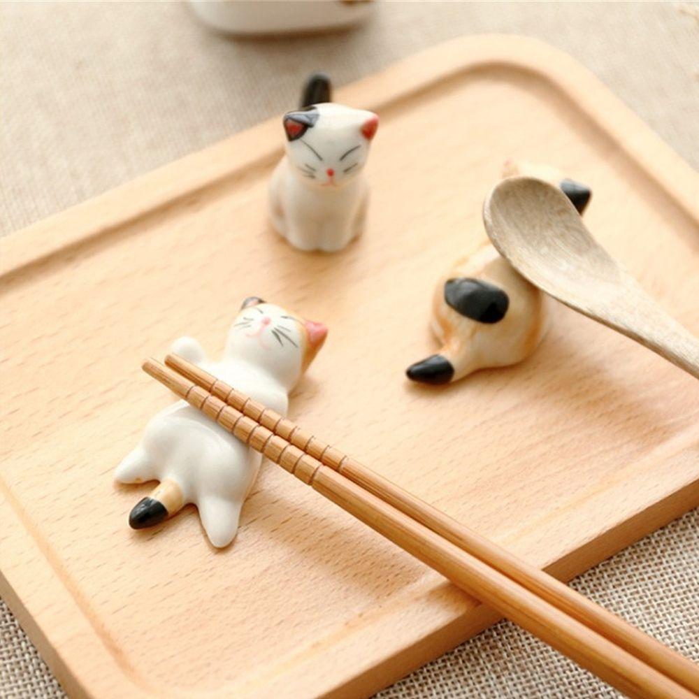Beautiful Home Hotel Luck Japan Lucky Cat Cutlery Stand Japanese Chopsticks Holder Ceramic