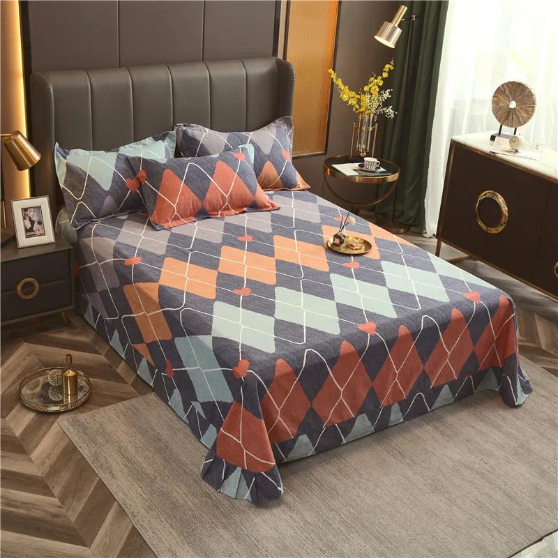 Комплект постельного белья Simple Geometric Pattern, постельное белье из 100% хлопка с наволочками, размер Queen King Size, 3 шт.