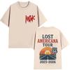 Футболка с графическим принтом MGK Lost Americana Tour 2025-2026, мужская и женская, в стиле Харадзюку, винтажная, свободного кроя, летняя, 100% хлопок.