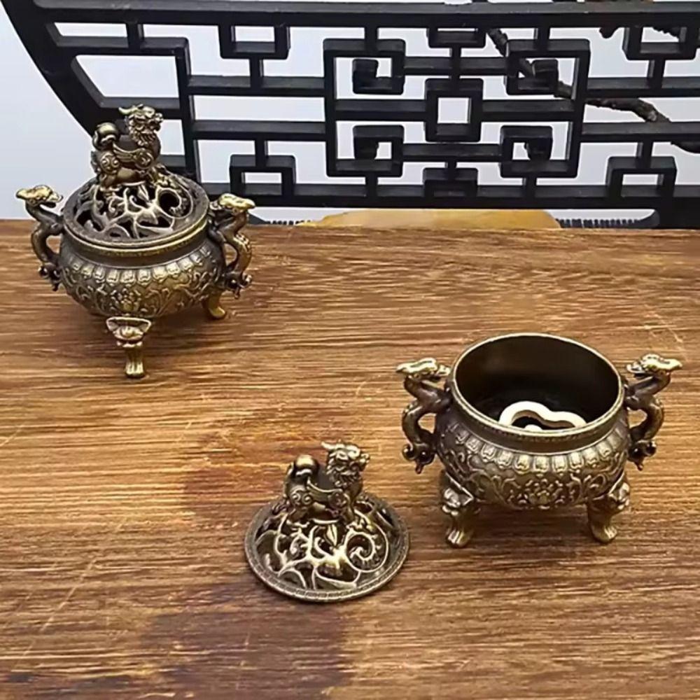 Alloy Sandalwood Incense Burner Animal Foot Plate Three Legged Stove  Tea Ceremony Home Decoration