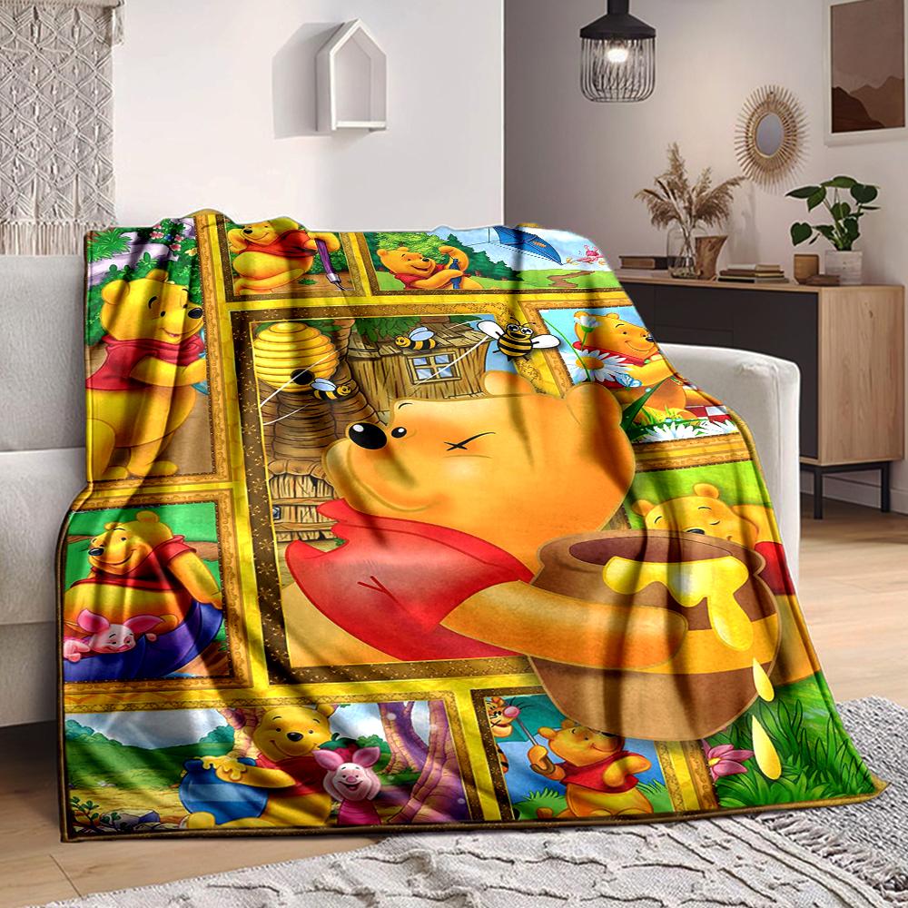 1Pc Winnie Pooh Honey Adventure Blanket Soft And Comfortable Casual Warm Camping Travel Christmas Halloween Xmas Gift M924573