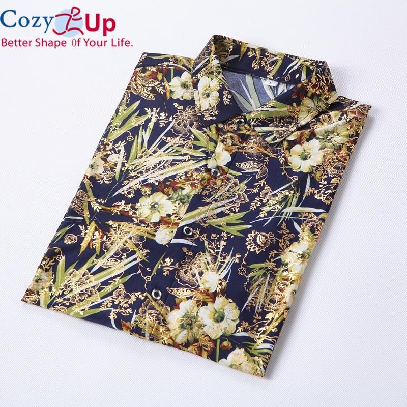 Cozy Up Рубашка с цветочным узором, рубашка большого размера, пляжная рубашка из полиэстера и хлопка, эластичная рубашка с короткими рукавами