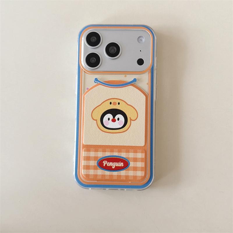 Cute Puppy Penguin Magnetic Phone Case For iPhone 17 16 15 14 Pro Max with Flip Stand Blue Orange Shockproof Cover For Magsafe