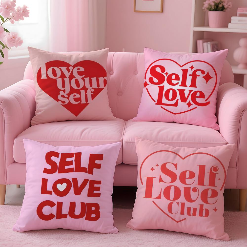 Love yourself love life Cushion Cover Pillow Case Soft Friendly Fabric Concealed Zipper