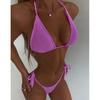Купальник бикини с высокой талией, раздельный, однотонный, раздельный купальник