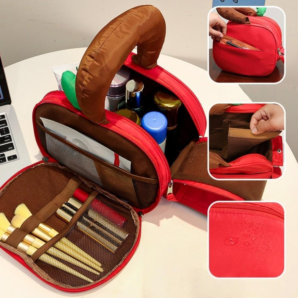 Storage Fruit Plaid Makeup Bag Handle Travel Cosmetic Container Waterproof Camera Bag Trips