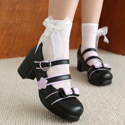 Размер 34-48 Лолита Женские Туфли Мэри Джейн Туфли-лодочки на платформе Толстый каблук Готические туфли-лодочки с бантом Милая униформа Туфли-лодочки для женщин