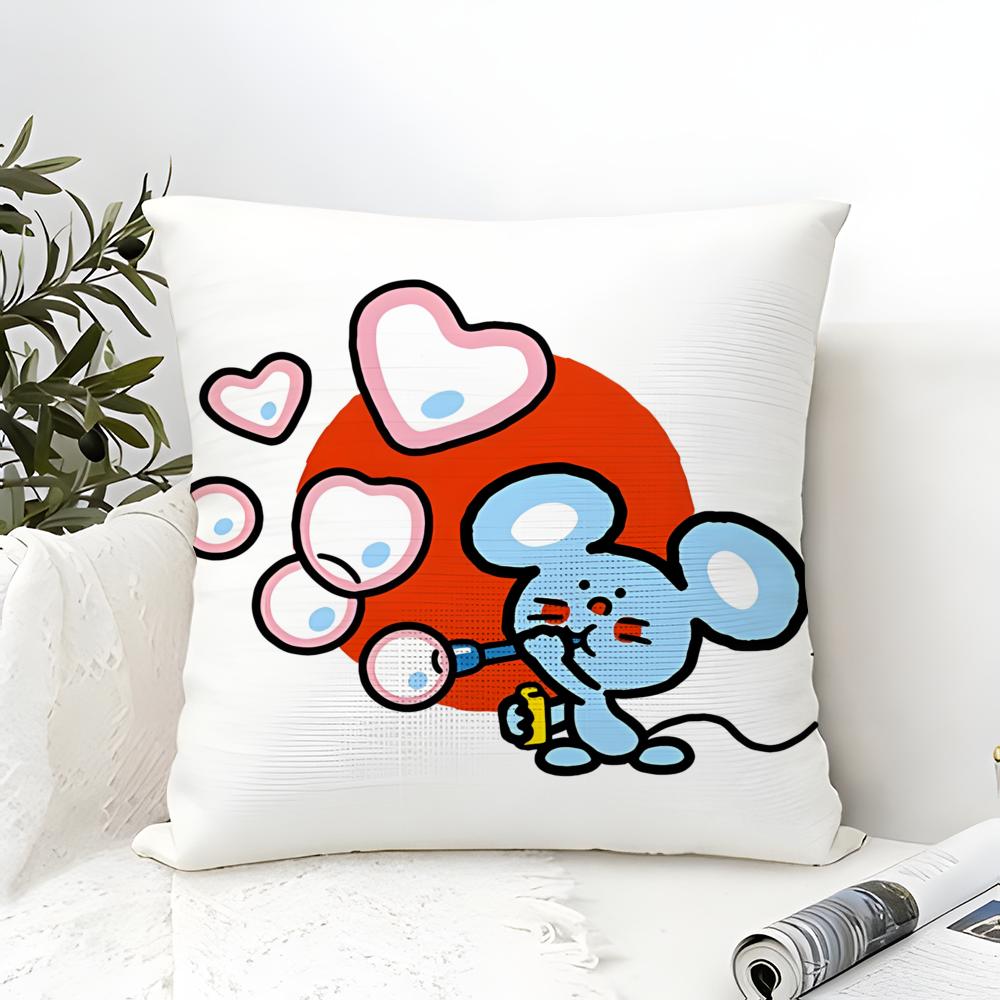 Fantasy Cartoon Colorful Animal Patterns Pillow Case Cotton Linen Fabric Square Zipper Pillowcase Home Decorative Living Room
