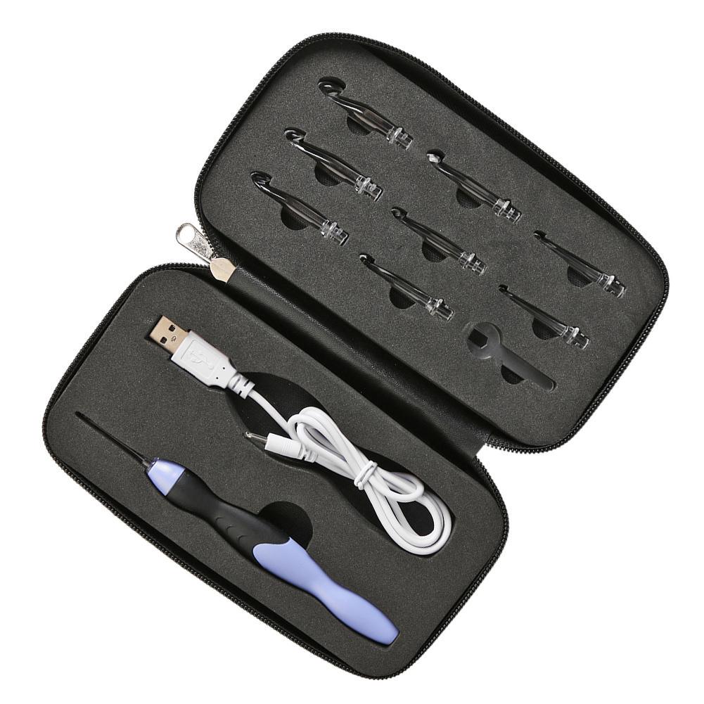 Набор светящихся крючков для вязания 9 в 1, ручные вязальные спицы, светодиодные инструменты для шитья, набор для плетения своими руками, инструмент для вязания свитера, швейные аксессуары