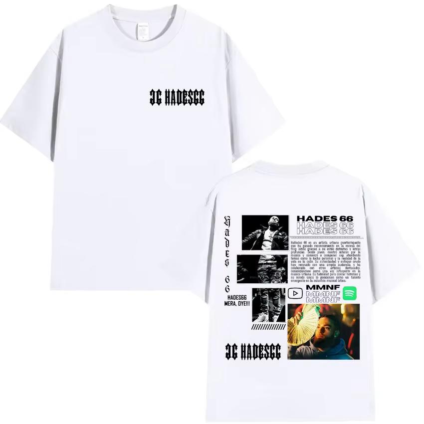 Hades66 Hiphop Rapper Tshirt Y2K Fun Tshirt Unisexs Women Fashion 202526 Summer Printed Loose Casual Tshirt