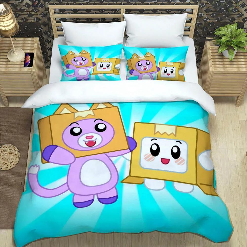 Lankybox Foxy Boxy Cute Bedding Collections Exquisite Bed Supplies Set Duvet Cover Bed Comforter Set Bedding Set Luxury Birthday Gift