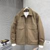 Осенняя новая модная брендовая простая мужская куртка с лацканами, корейская однотонная универсальная красивая куртка с шитьем