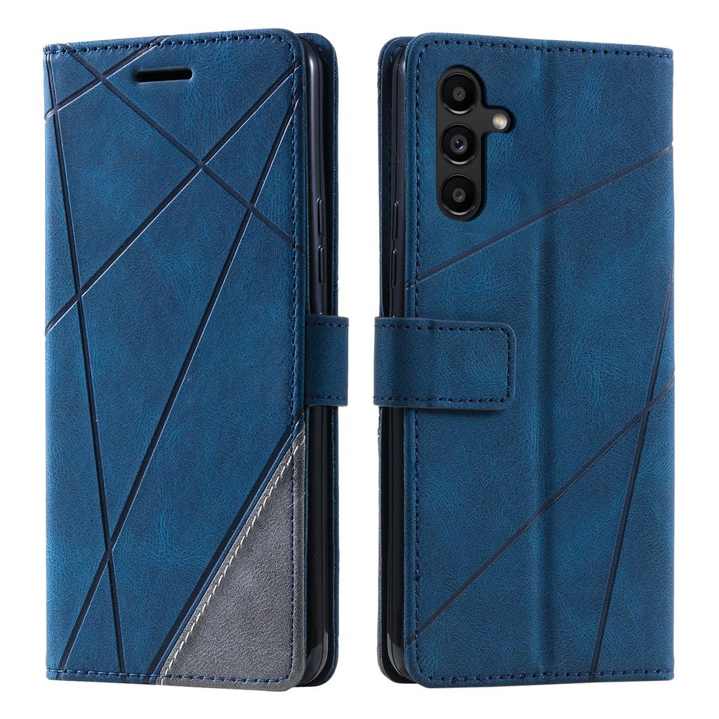 For Samsung Galaxy A55 5G Shockproof Phone Stand Cover PU Leather Wallet Imprinted Line Case