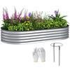 Galvanized Steel Raised Garden Bed, Rubber Edging, 181 X 93 X 30 Cm, Silver
